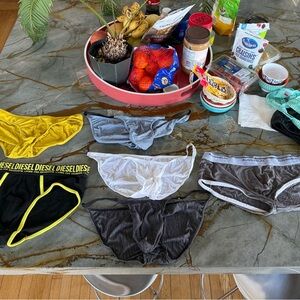 Men's Briefs Set - Yellow, Gray, Black white blue and black